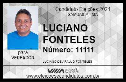 Candidato LUCIANO FONTELES 2024 - SAMBAÍBA - Eleições