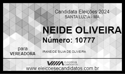 Candidato NEIDE OLIVEIRA 2024 - SANTA LUZIA - Eleições