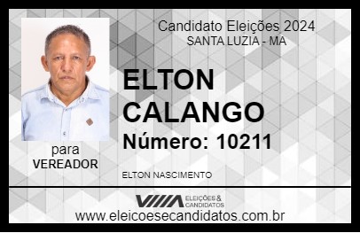 Candidato ELTON CALANGO 2024 - SANTA LUZIA - Eleições