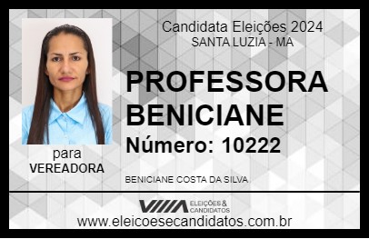 Candidato PROFESSORA BENICIANE 2024 - SANTA LUZIA - Eleições