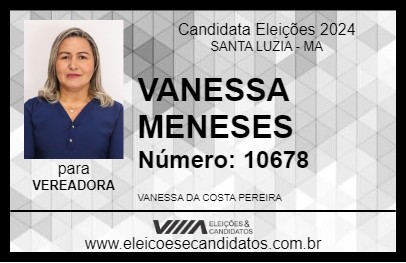 Candidato VANESSA MENESES 2024 - SANTA LUZIA - Eleições