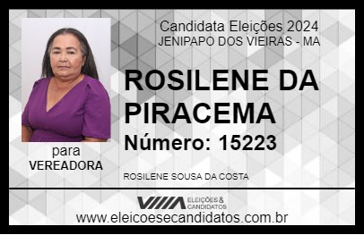 Candidato ROSILENE DA PIRACEMA 2024 - JENIPAPO DOS VIEIRAS - Eleições