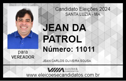 Candidato JEAN DA PATROL 2024 - SANTA LUZIA - Eleições