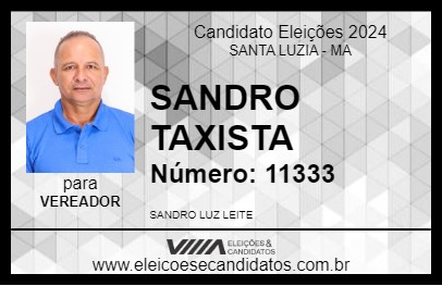 Candidato SANDRO TAXISTA 2024 - SANTA LUZIA - Eleições