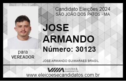 Candidato JOSE ARMANDO 2024 - SÃO JOÃO DOS PATOS - Eleições