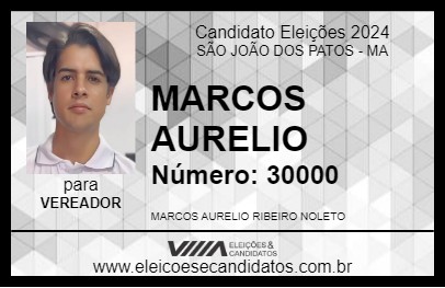 Candidato MARCOS AURELIO 2024 - SÃO JOÃO DOS PATOS - Eleições