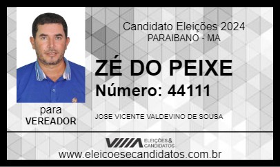 Candidato ZÉ DO PEIXE 2024 - PARAIBANO - Eleições