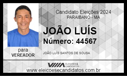 Candidato JOÃO LUÍS 2024 - PARAIBANO - Eleições