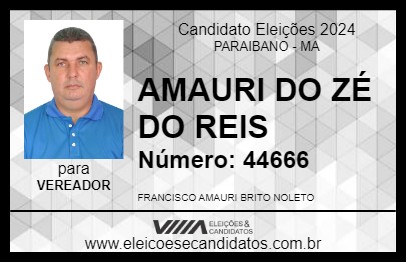 Candidato AMAURI DO ZÉ DO REIS 2024 - PARAIBANO - Eleições