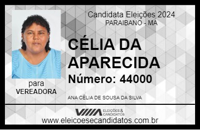 Candidato CÉLIA DA APARECIDA 2024 - PARAIBANO - Eleições