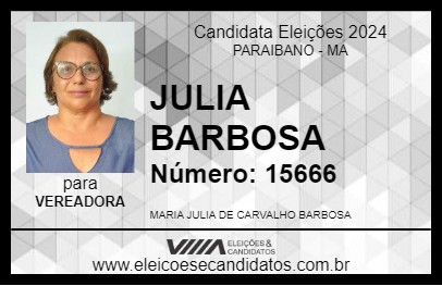 Candidato JULIA BARBOSA 2024 - PARAIBANO - Eleições