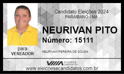 Candidato NEURIVAN PITO 2024 - PARAIBANO - Eleições