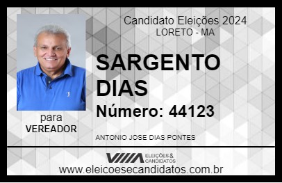 Candidato SARGENTO DIAS 2024 - LORETO - Eleições