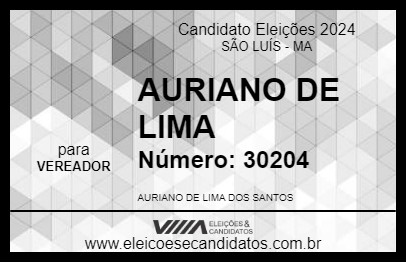 Candidato AURIANO DE LIMA 2024 - SÃO LUÍS - Eleições