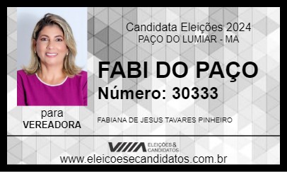 Candidato FABI DO PAÇO 2024 - PAÇO DO LUMIAR - Eleições