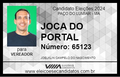 Candidato JOCA DO PORTAL 2024 - PAÇO DO LUMIAR - Eleições