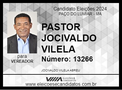 Candidato PASTOR JOCIVALDO VILELA 2024 - PAÇO DO LUMIAR - Eleições