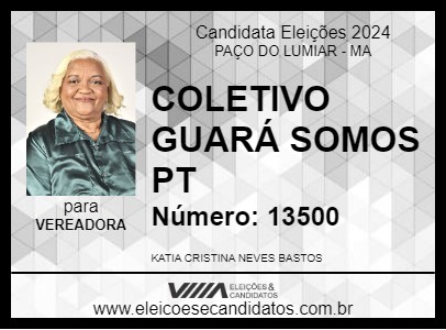 Candidato COLETIVO GUARÁ SOMOS PT 2024 - PAÇO DO LUMIAR - Eleições