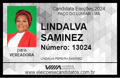 Candidato LINDALVA SAMINEZ 2024 - PAÇO DO LUMIAR - Eleições