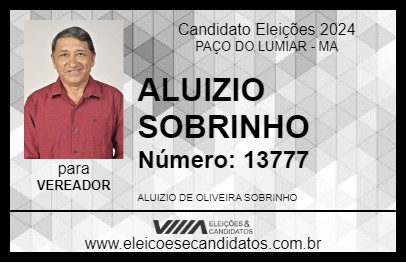 Candidato ALUIZIO SOBRINHO 2024 - PAÇO DO LUMIAR - Eleições