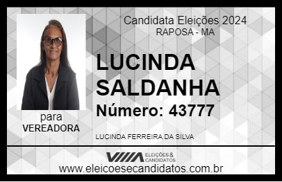 Candidato LUCINDA SALDANHA 2024 - RAPOSA - Eleições