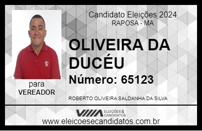 Candidato OLIVEIRA DA DUCÉU 2024 - RAPOSA - Eleições