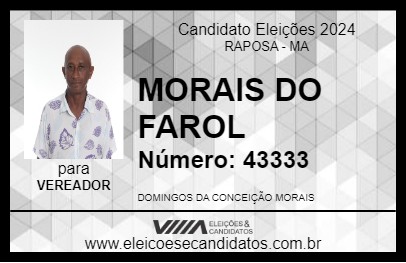 Candidato MORAIS DO FAROL 2024 - RAPOSA - Eleições