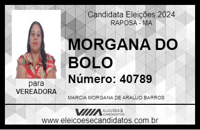 Candidato MORGANA DO BOLO 2024 - RAPOSA - Eleições