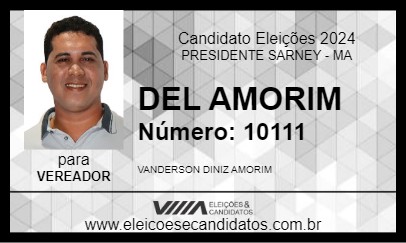 Candidato DEL AMORIM 2024 - PRESIDENTE SARNEY - Eleições