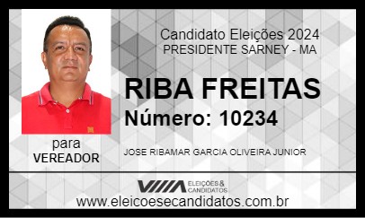 Candidato RIBA FREITAS 2024 - PRESIDENTE SARNEY - Eleições