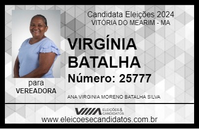 Candidato VIRGÍNIA BATALHA 2024 - VITÓRIA DO MEARIM - Eleições