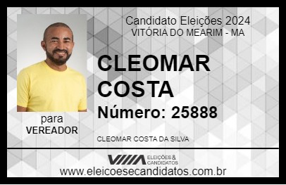 Candidato CLEOMAR COSTA 2024 - VITÓRIA DO MEARIM - Eleições