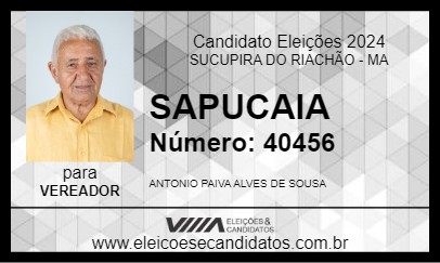 Candidato SAPUCAIA 2024 - SUCUPIRA DO RIACHÃO - Eleições