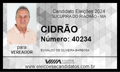 Candidato CIDRÃO 2024 - SUCUPIRA DO RIACHÃO - Eleições