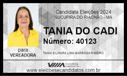 Candidato TANIA DO CADI 2024 - SUCUPIRA DO RIACHÃO - Eleições