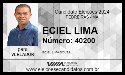 Candidato ECIEL LIMA 2024 - PEDREIRAS - Eleições