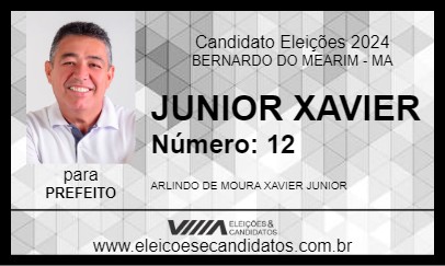 Candidato JUNIOR XAVIER 2024 - BERNARDO DO MEARIM - Eleições