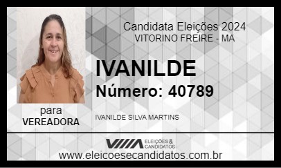 Candidato IVANILDE 2024 - VITORINO FREIRE - Eleições