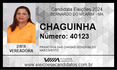 Candidato CHAGUINHA 2024 - BERNARDO DO MEARIM - Eleições