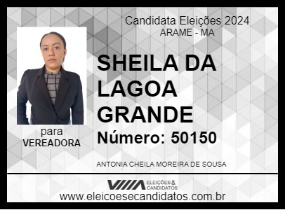 Candidato SHEILA DA LAGOA GRANDE 2024 - ARAME - Eleições