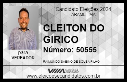 Candidato CLEITON DO GIRICO 2024 - ARAME - Eleições