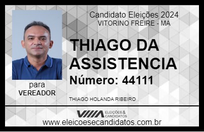 Candidato THIAGO DA ASSISTENCIA 2024 - VITORINO FREIRE - Eleições