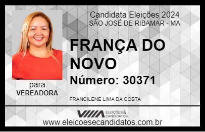 Candidato FRANÇA DO NOVO 2024 - SÃO JOSÉ DE RIBAMAR - Eleições