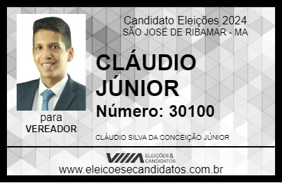 Candidato CLÁUDIO JÚNIOR 2024 - SÃO JOSÉ DE RIBAMAR - Eleições