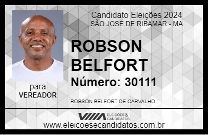 Candidato ROBSON BELFORT 2024 - SÃO JOSÉ DE RIBAMAR - Eleições