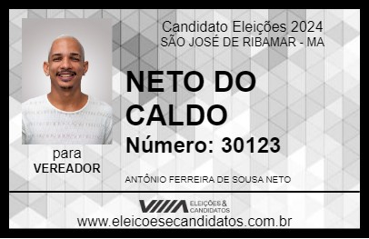 Candidato NETO DO CALDO 2024 - SÃO JOSÉ DE RIBAMAR - Eleições