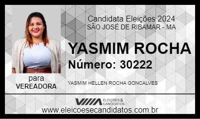 Candidato YASMIM ROCHA 2024 - SÃO JOSÉ DE RIBAMAR - Eleições