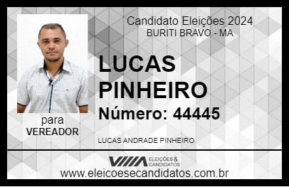 Candidato LUCAS PINHEIRO 2024 - BURITI BRAVO - Eleições