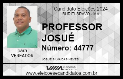 Candidato PROFESSOR JOSUÉ 2024 - BURITI BRAVO - Eleições