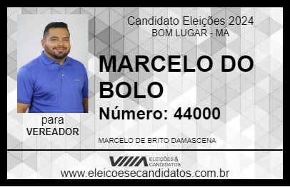 Candidato MARCELO DO BOLO 2024 - BOM LUGAR - Eleições